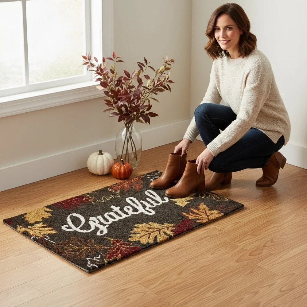 Francesca Collection Grateful Fall Rug 20x32 Multi Brand New Hooked Leaf Accent